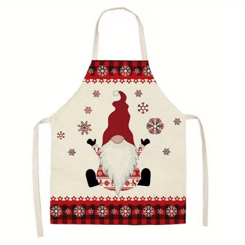 Merry Christmas & Halloween Apron, 75x65 cm Light Cotton Linen, lightweight and breathable, large size offers extra coverage, ideal for spreading cheer at Christmas and Halloween gatherings.