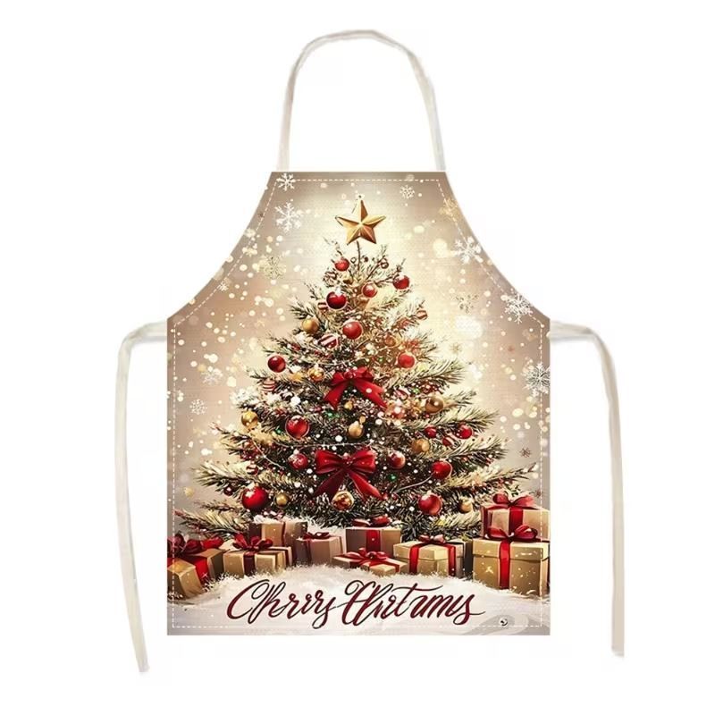 Kitchen Christmas & Halloween Apron, 56x45 cm Heavy Cotton Linen, sturdy and durable, standard fit, features extra-long ties for a secure fit.