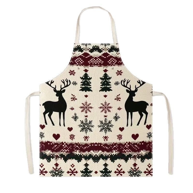 Feast Christmas & Halloween Apron, 56x45 cm Light Cotton Linen, lightweight and breathable, standard fit, spill-proof surface protects your clothes.