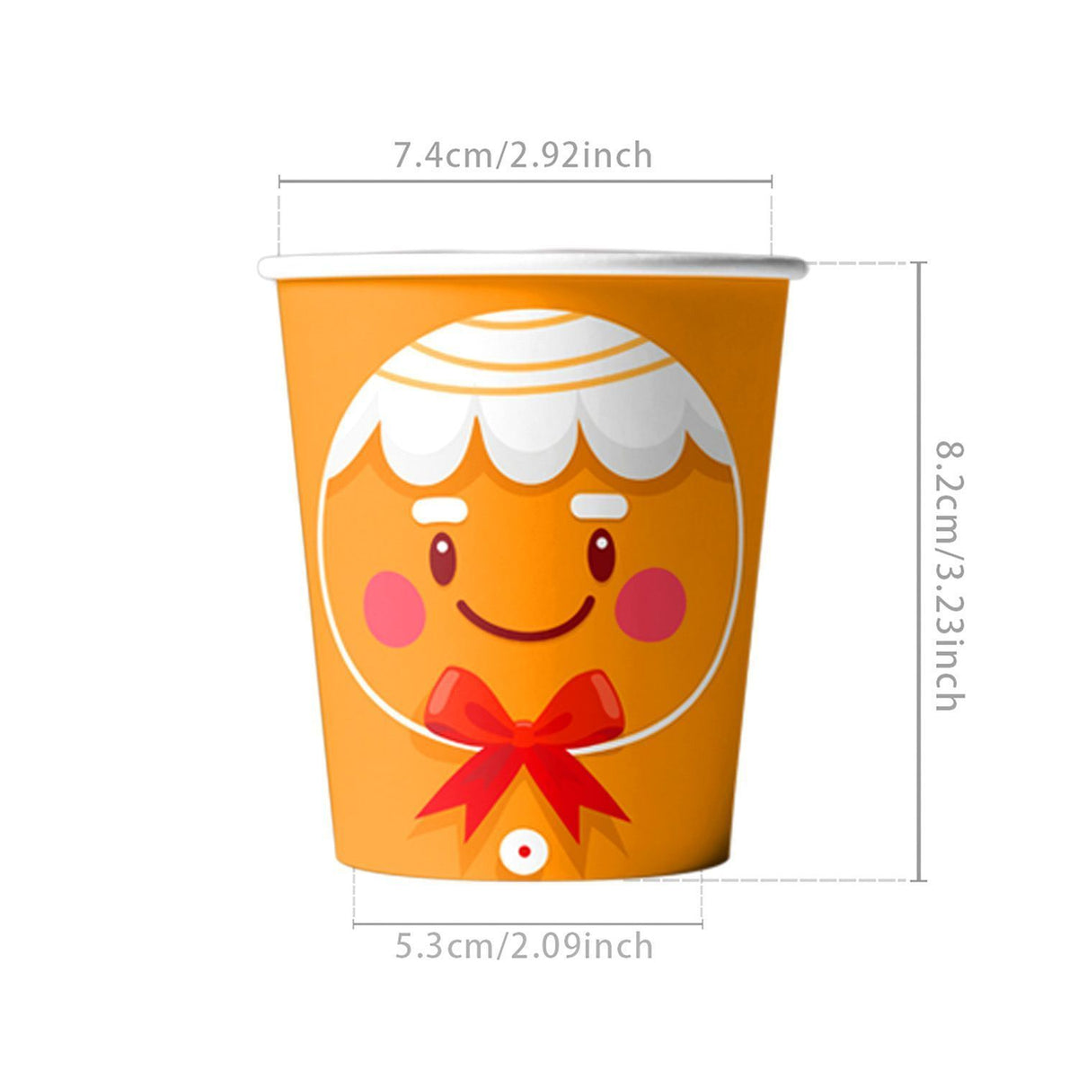 Disposable Paper Cups 10 PCS, Gingerbread Man Pattern Drink Cups, Festive Party Tableware for Christmas & Halloween Home Celebration