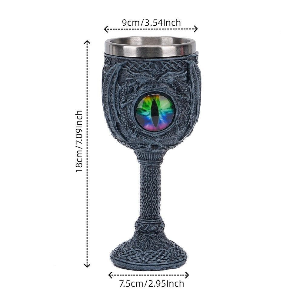 Resin Evil Dragon Eye Pattern Goblet, Fantasy Retro Wine Cup, Eye‑catching Bar Tableware for Christmas & Halloween Themed Party