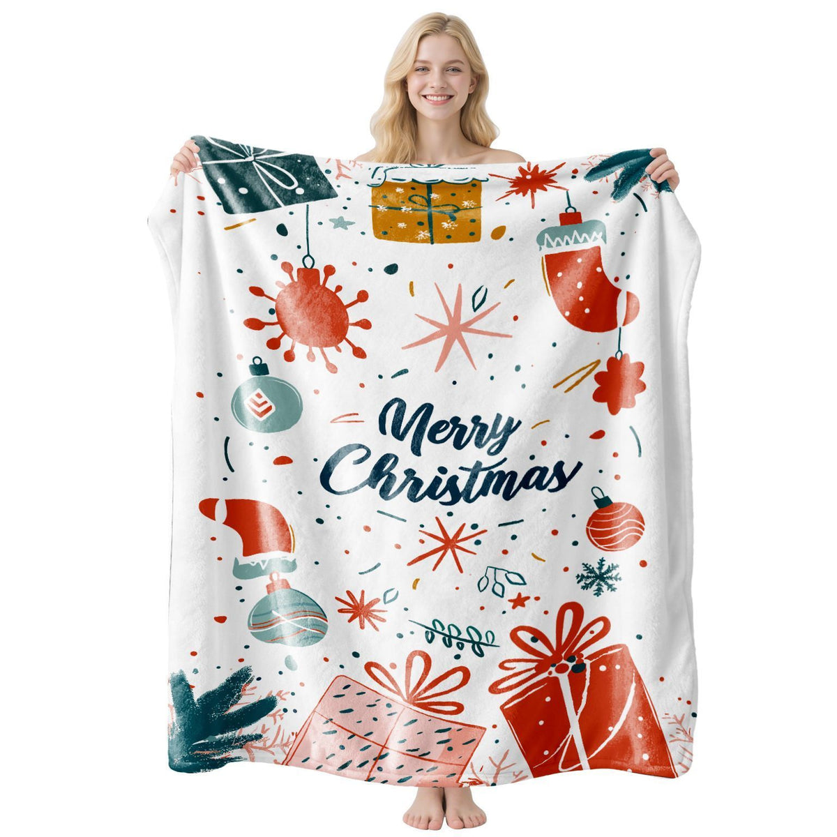 Christmas & Halloween Themed Flannel Blanket, Cozy Nap Air‑Condition Throw Cover, Nice Holiday Gifting Option For Indoor Use, Style FLR‑96, Size M, 100x150cm