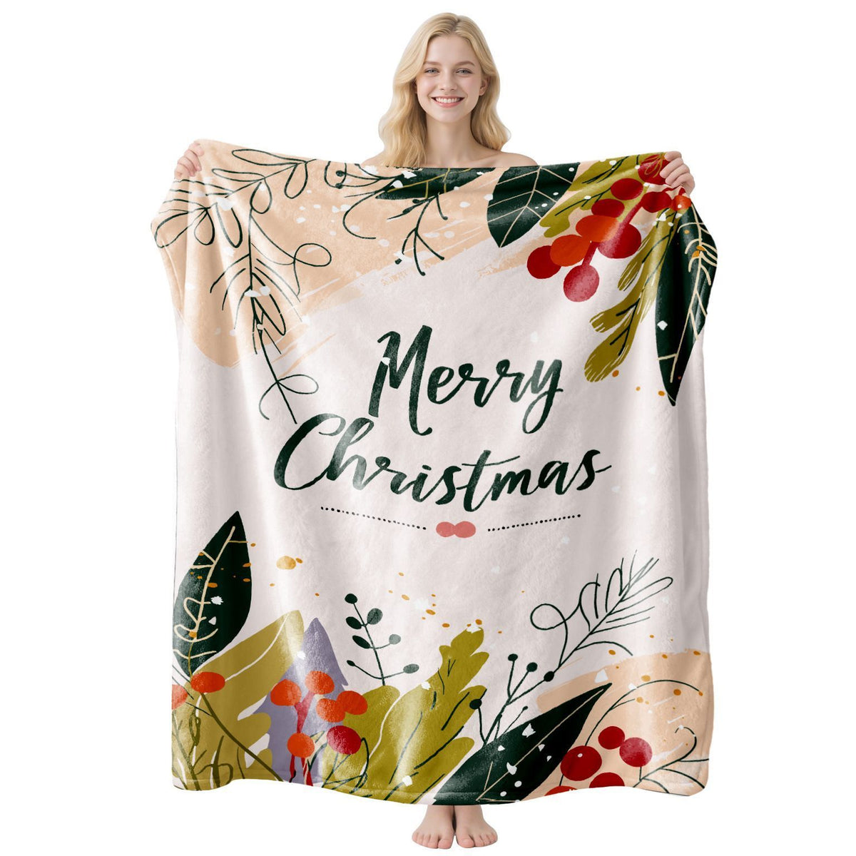 Home Rest Flannel Throw Blanket, Christmas & Halloween Air‑Condition Cover, Lovely Gift For Daily Indoor Relax, Style FLR‑98, Size M, 100x150cm