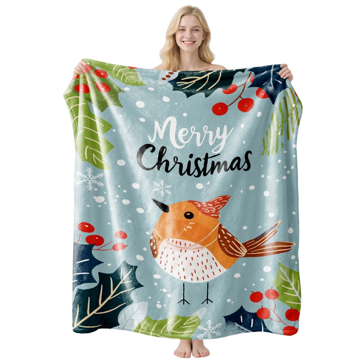 Decorative Festive Flannel Throw Blanket, Soft Nap Cover, Perfect Gift For Christmas & Halloween Household Layout, Style FLR‑99, Size L, 130x150cm
