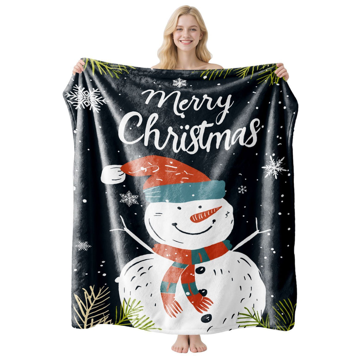 Christmas & Halloween Themed Flannel Blanket, Comfortable Nap Throw Cover, Nice Holiday Gifting Option For Indoor Space, Style FLR‑101, Size M, 100x150cm