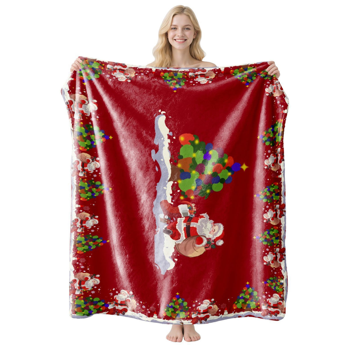 Vibrant Festive Flannel Blanket, Cozy Indoor Rest Throw, Desirable Present For Christmas & Halloween Gifting Occasion, Style FLR‑183, Size S, 100x130cm