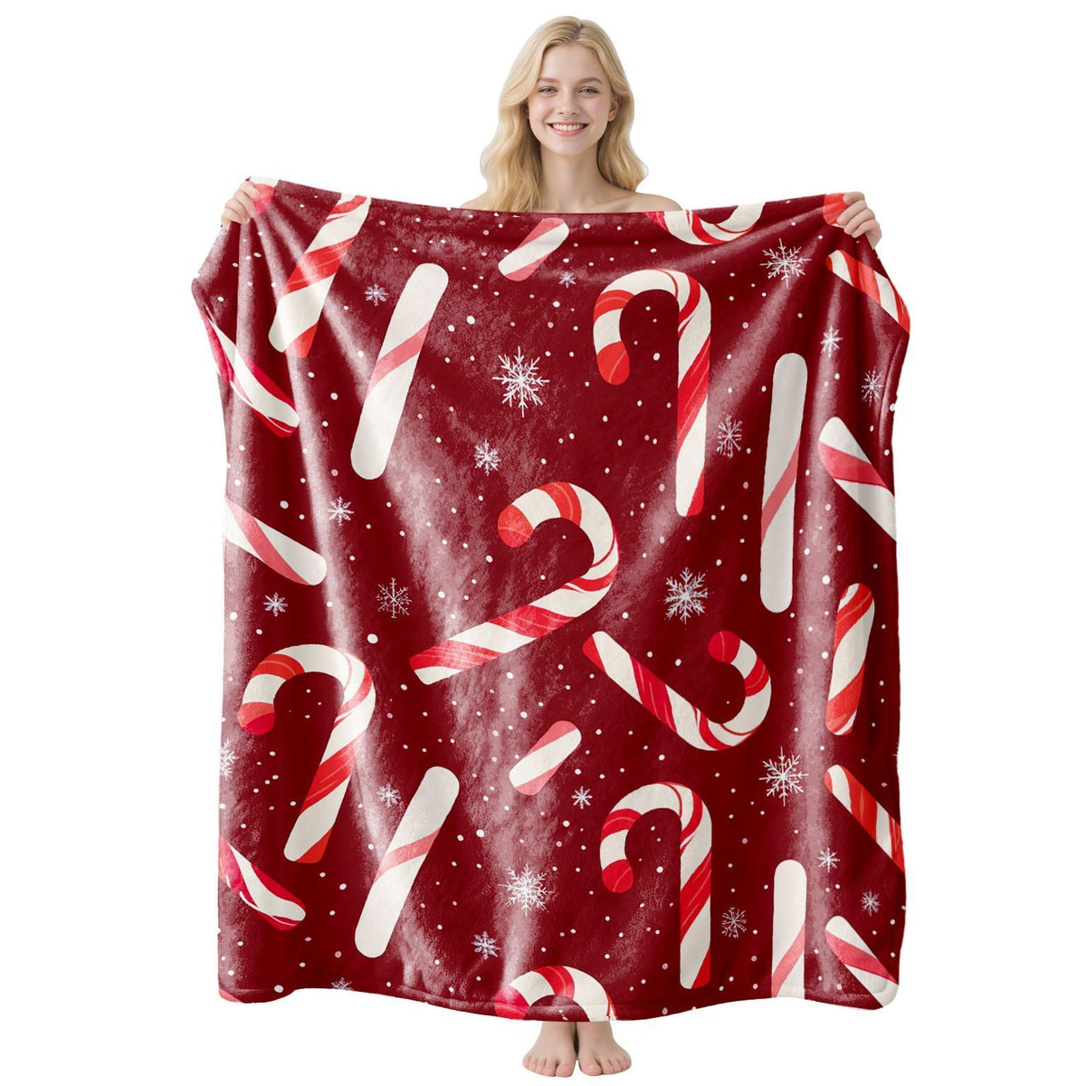 Light‑Weight Festive Flannel Throw Blanket, Sofa Bed Cover For Christmas & Halloween, Desirable Present For Family Holiday Gifting, Style FLR‑186, Size S, 100x130cm