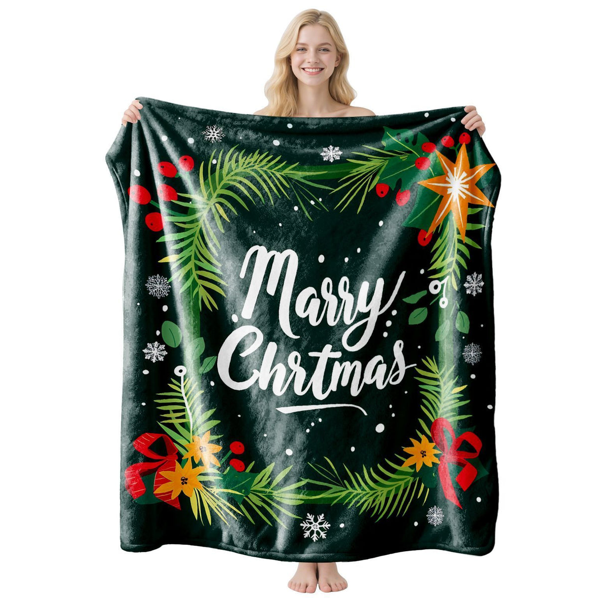Holiday‑Pattern Flannel Air‑Conditioning Throw, Christmas & Halloween Decorative Blanket, Delightful Holiday Gift For Home Leisure Activities, Style FLR‑194, Size XS, 75x100cm
