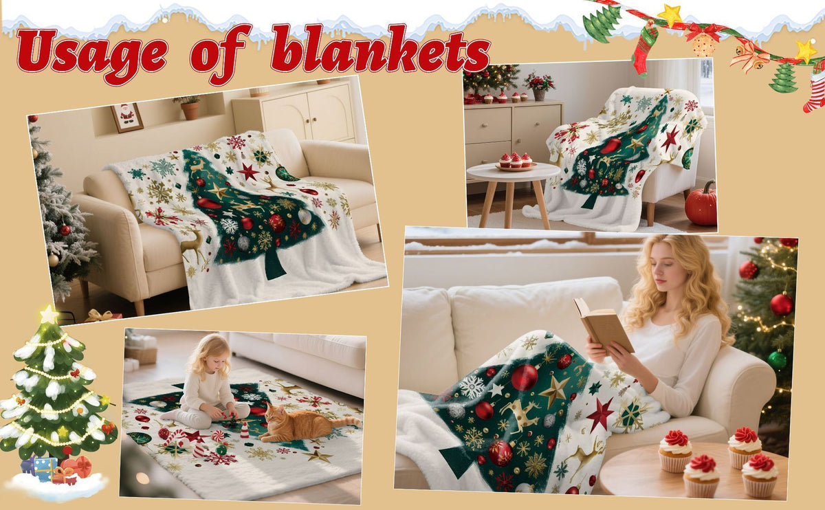 Soft Printed Flannel Air‑Conditioning Throw Blanket, Christmas & Halloween Festival Decor Cover, Sweet Holiday Gift For Indoor Relaxing Hours, Style FLR‑195, Size XS, 75x100cm