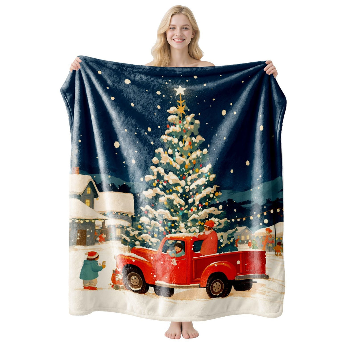 All‑Purpose Warm Flannel Blanket, Holiday Air‑Condition Throw, Practical Gift For Christmas & Halloween Indoor Home Ornament, Style FLR‑204, Size XL, 150x200cm