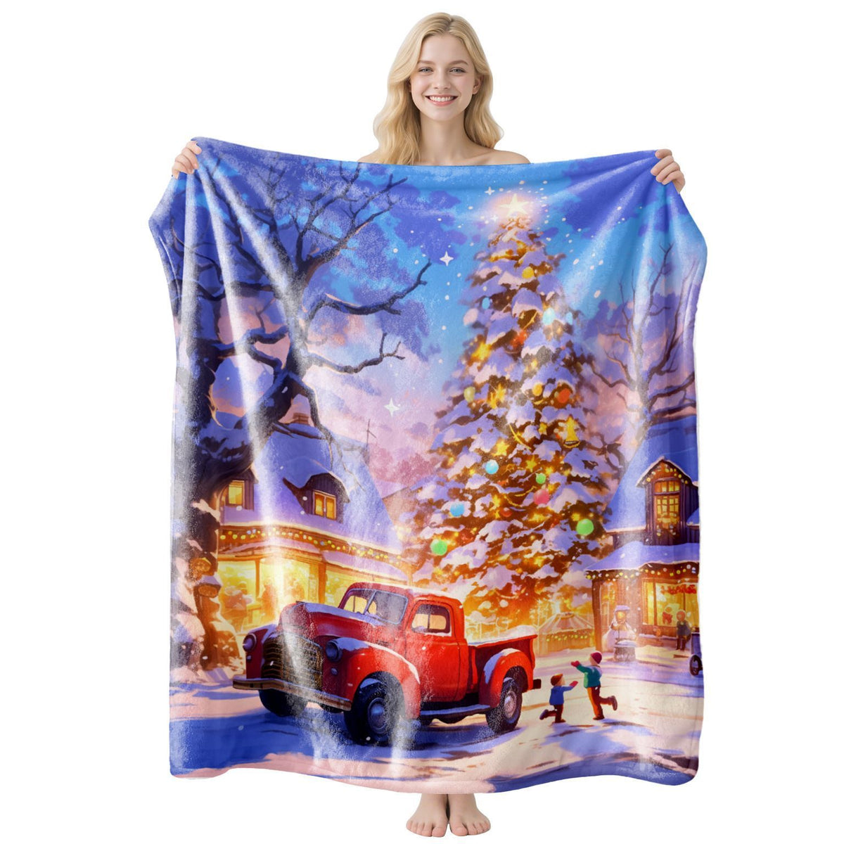 Decor‑Focused Festive Flannel Throw Blanket, Soft Cozy Nap Cover, Perfect Gift For Christmas & Halloween Bedroom And Room Decoration, Style FLR‑205, Size L, 130x150cm