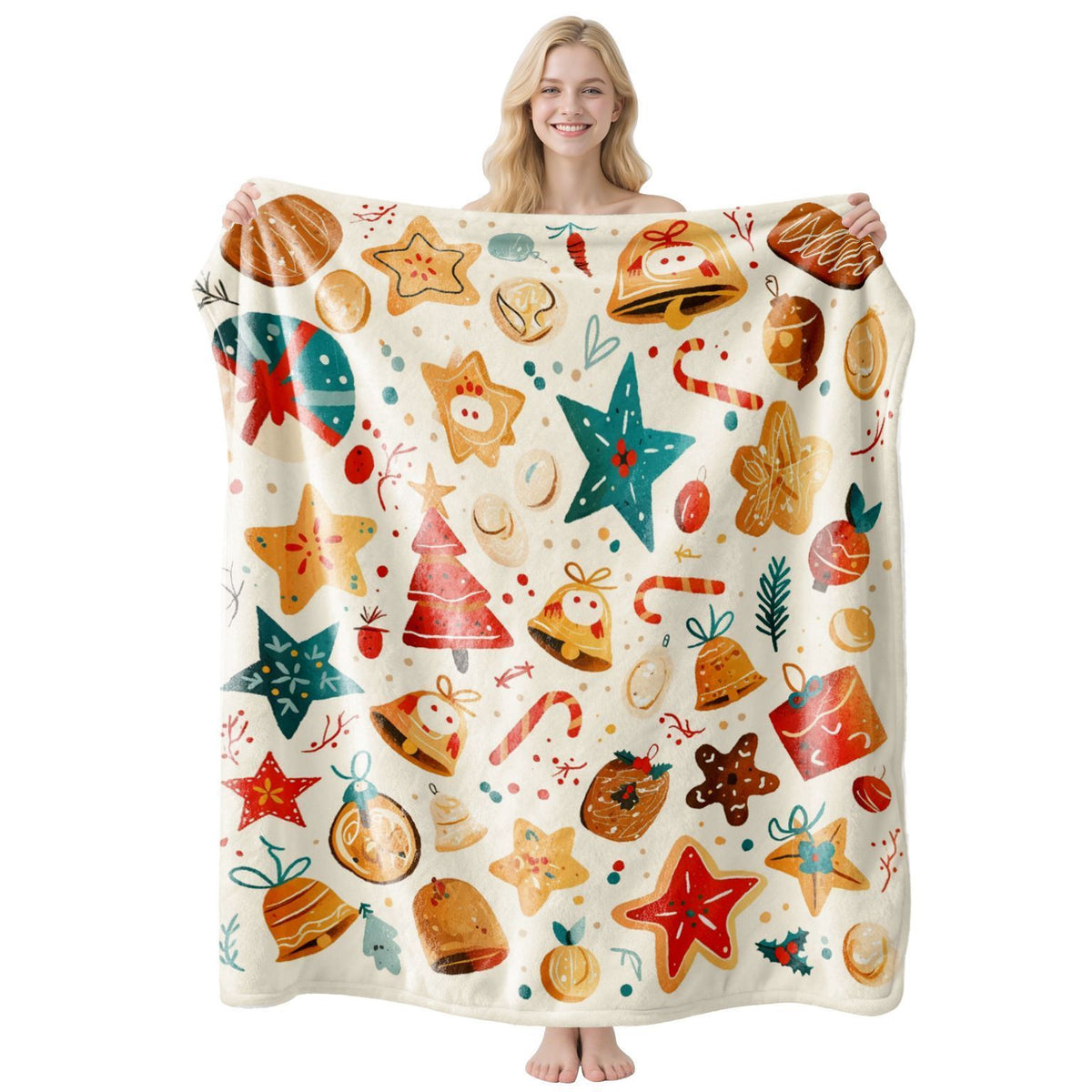 Everyday‑usable Flannel Air‑Condition Throw Blanket, Christmas & Halloween Home Decor Piece, Lovely Gift For Slow Relaxing Lounge Moments, Style FLR‑206, Size M, 100x150cm
