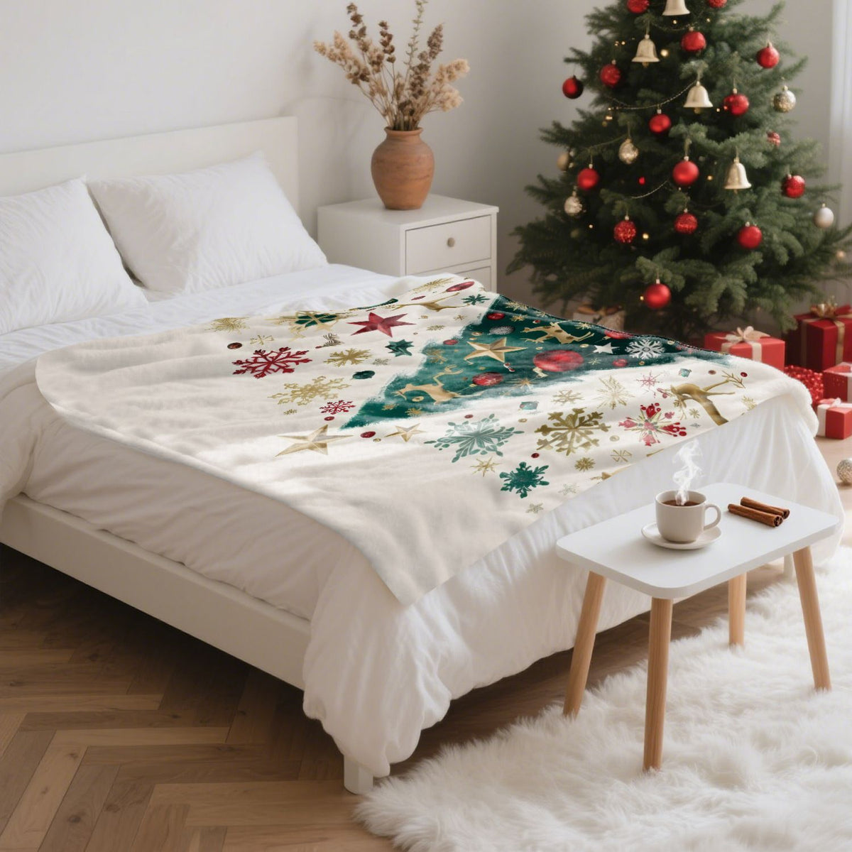 Comfort‑prioritized Flannel Holiday Throw Blanket, Christmas & Halloween Soft Air‑Condition Cover, Thoughtful Present For Home Interior Scene Arrangement, Style FLR‑211, Size S, 100x130cm
