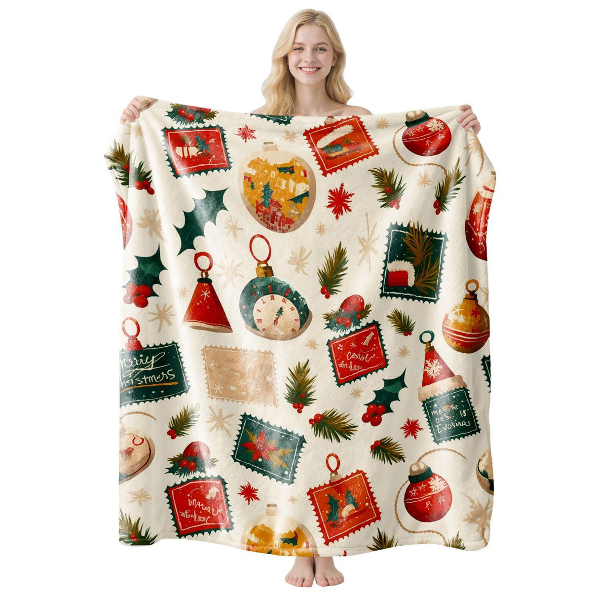 Daily‑usable Flannel Air‑condition Throw Blanket, Christmas & Halloween Home Furnishing Decor, Lovely Gift For Leisurely Indoor Relax Moments, Style FLR‑225, Size M, 100x150cm