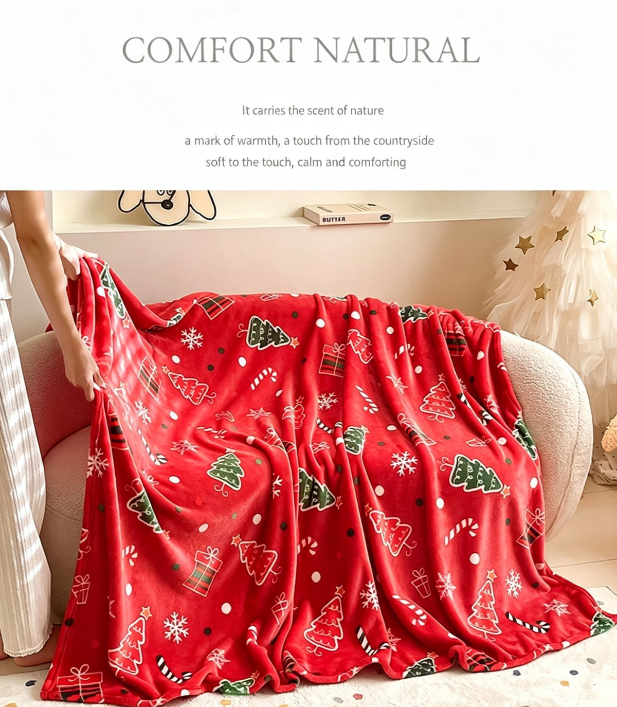 Holiday‑styled Flannel Throw Blanket For Christmas & Halloween, Lucky Dog Print, Cosy Sofa Bedroom Decor, Wonderful Holiday Present, 100x150cm S Size