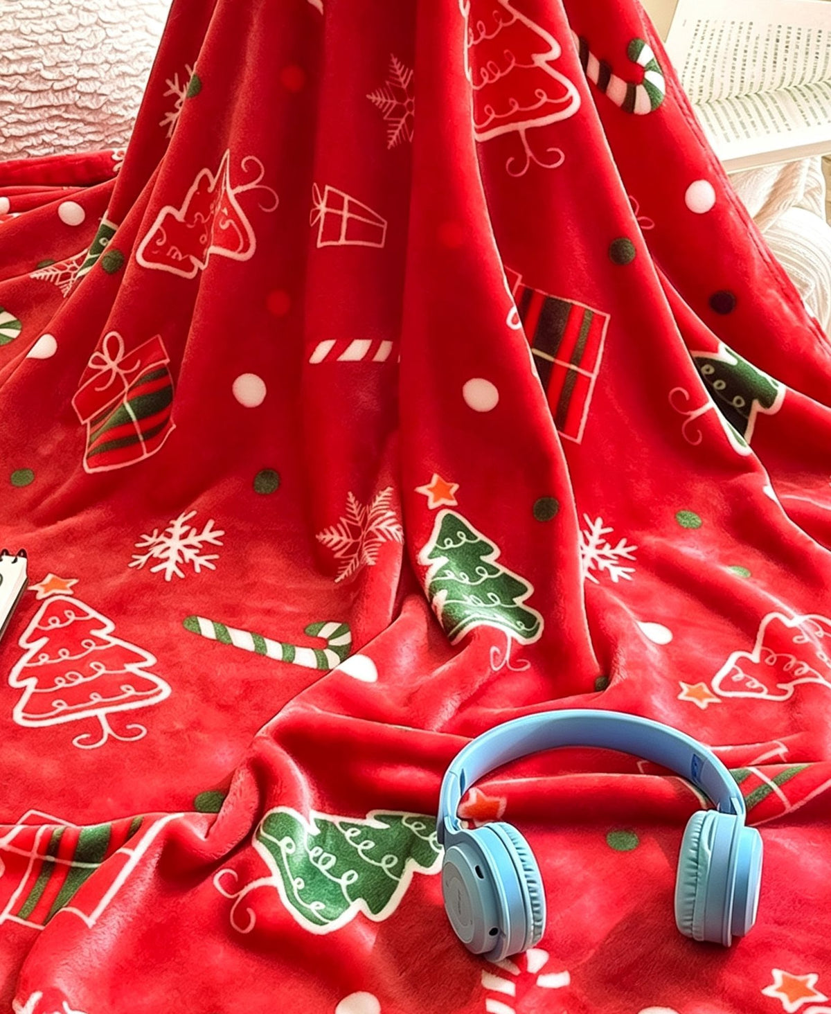 Christmas Holiday Printed Flannel Throw Blanket, For Christmas & Halloween Home Ornament, Warm Household Blanket, Holiday‑ready Gift Pick, 150x200cm L Size