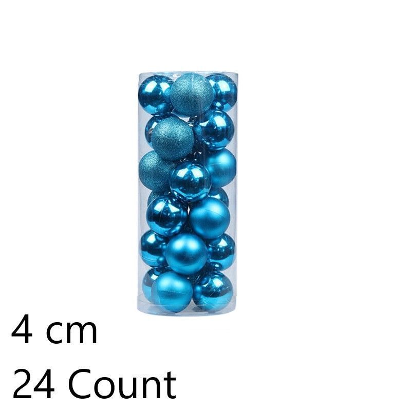 24 Pieces Electroplated Plastic Holiday Ornament Spheres, Lake Blue 4cm Hanging Balls for Christmas Garland and Halloween Celebration Layout