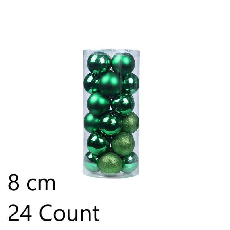 24 Pieces Plastic Electroplated Festive Decor Baubles, Dark Green 8cm Glossy Spheres to Upgrade Christmas Tree and Halloween Holiday Atmosphere