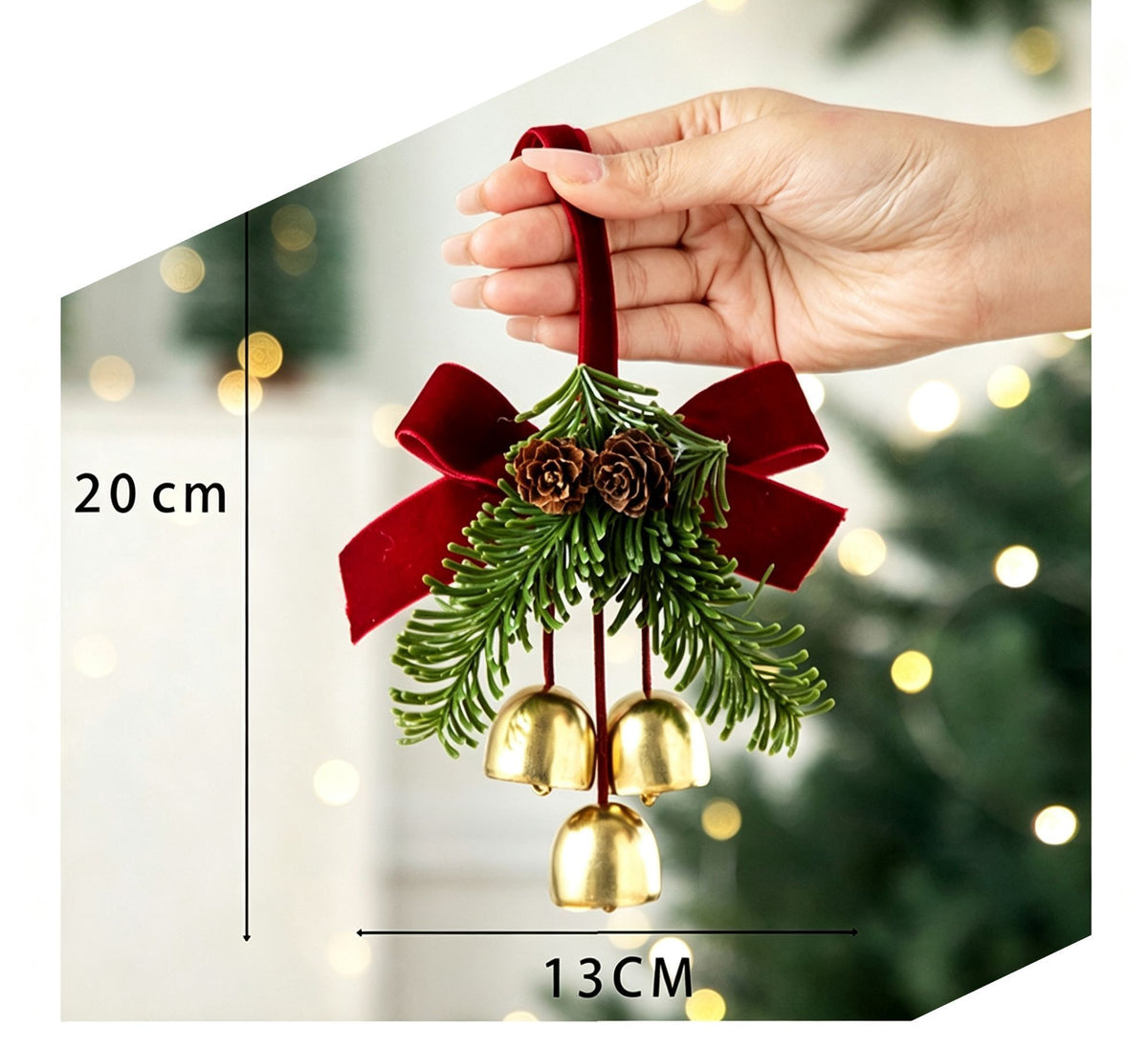Green Christmas Wreath Wall & Tree Pendant, Festive Home Decor for Christmas Scene Setup and Holiday Handmade Gifts, Model D9