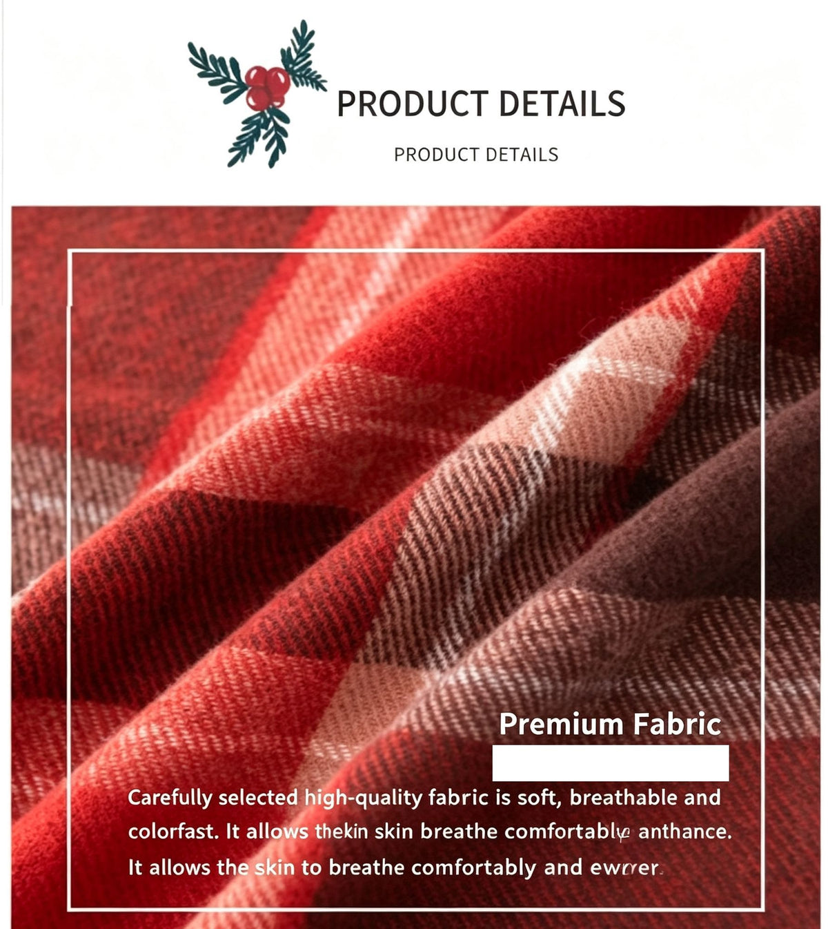 Christmas Themed Grid Warm Scarf, Cashmere Feel All-match Ladies Shawl 37x200cm Xmas Plaid Pattern for Festive Atmosphere Layout & Christmas Holiday Gift