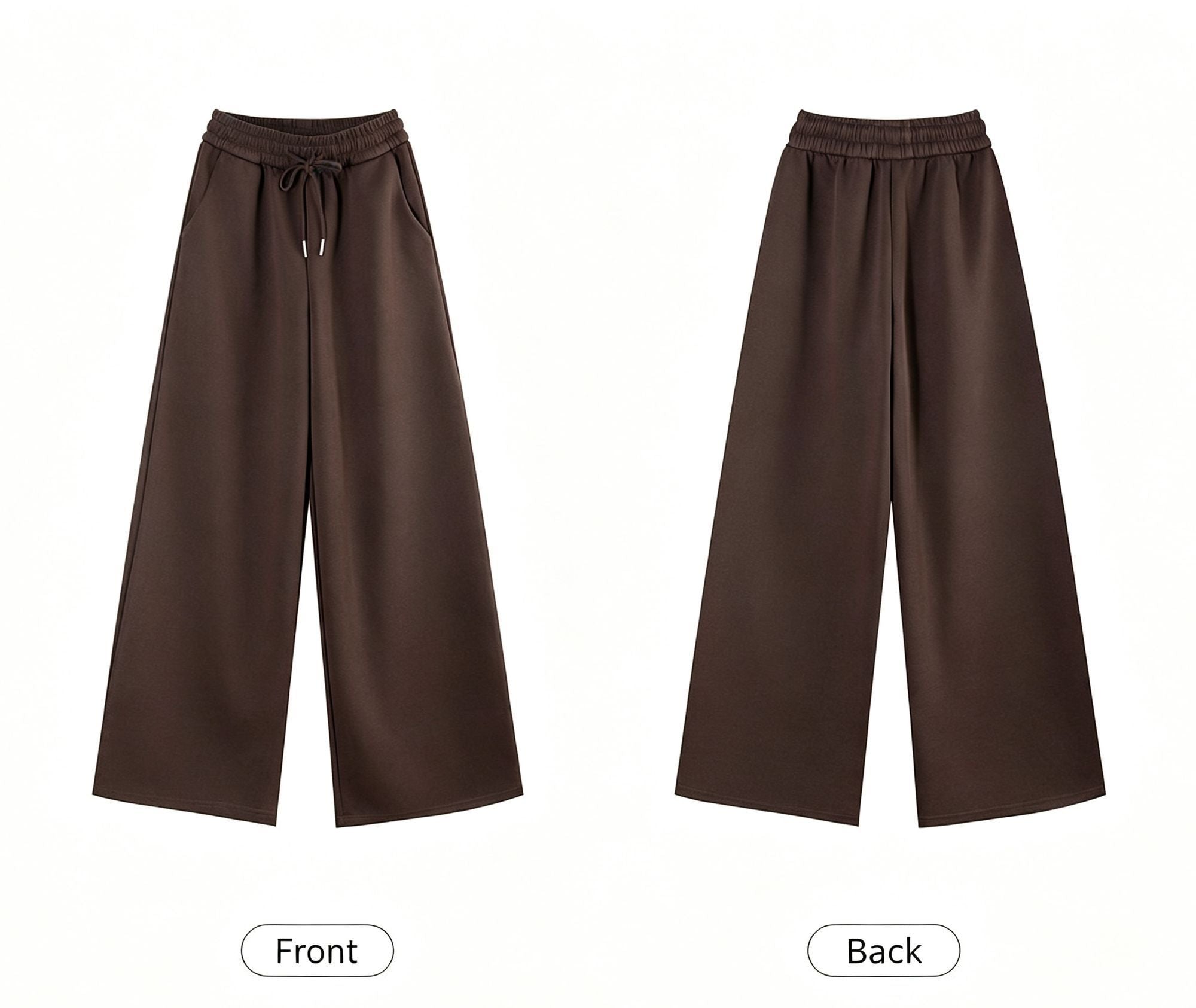 Women Chestnut Brown Three-Piece Casual Sweatsuit, Oversized Comfort Fit Size L, Ready-to-Wear Daily Wardrobe Essential