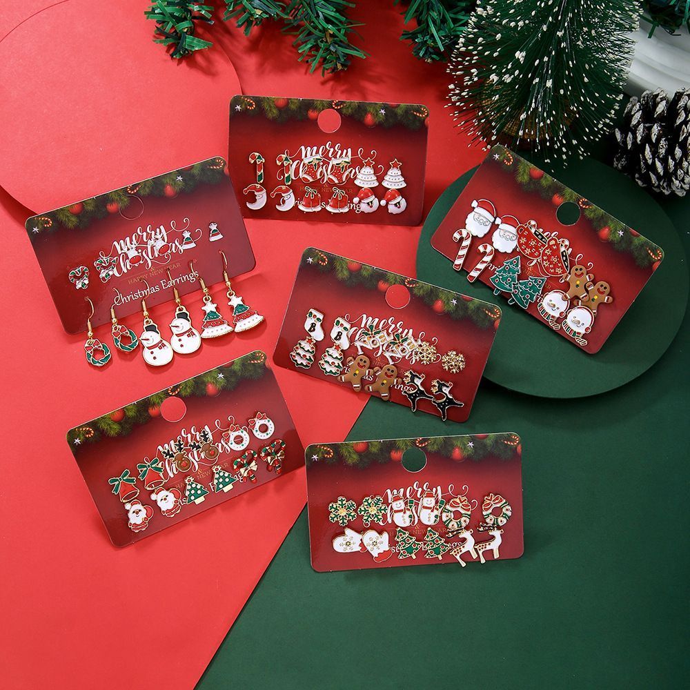 E1254-1 Atmosphere Enhancing Small Earrings, Christmas & Halloween Festival Dress Up Accessory, Long-lasting Wear Ear Ornaments, Portable Holiday Souvenir Gift