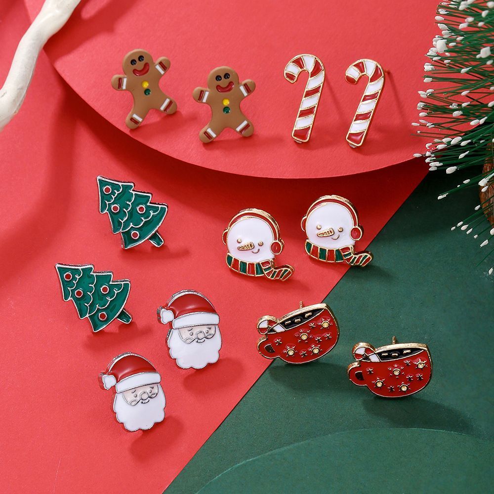 E1254-1 Atmosphere Enhancing Small Earrings, Christmas & Halloween Festival Dress Up Accessory, Long-lasting Wear Ear Ornaments, Portable Holiday Souvenir Gift