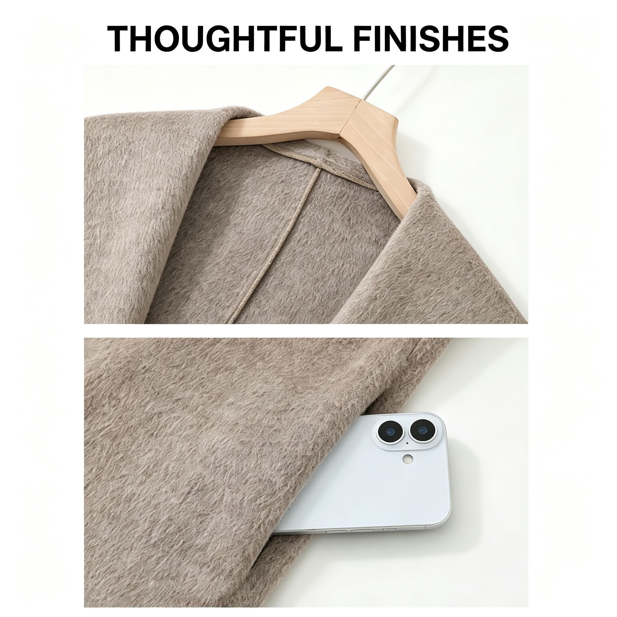 Loose‑fit Big Lapel Woolen Overcoat for Women, Nut Brown Tone, Size M, Early‑Spring Trans‑seasonal Outerwear, Everyday Capsule Wardrobe Item, Ideal for Commute and Casual Outdoor Outing