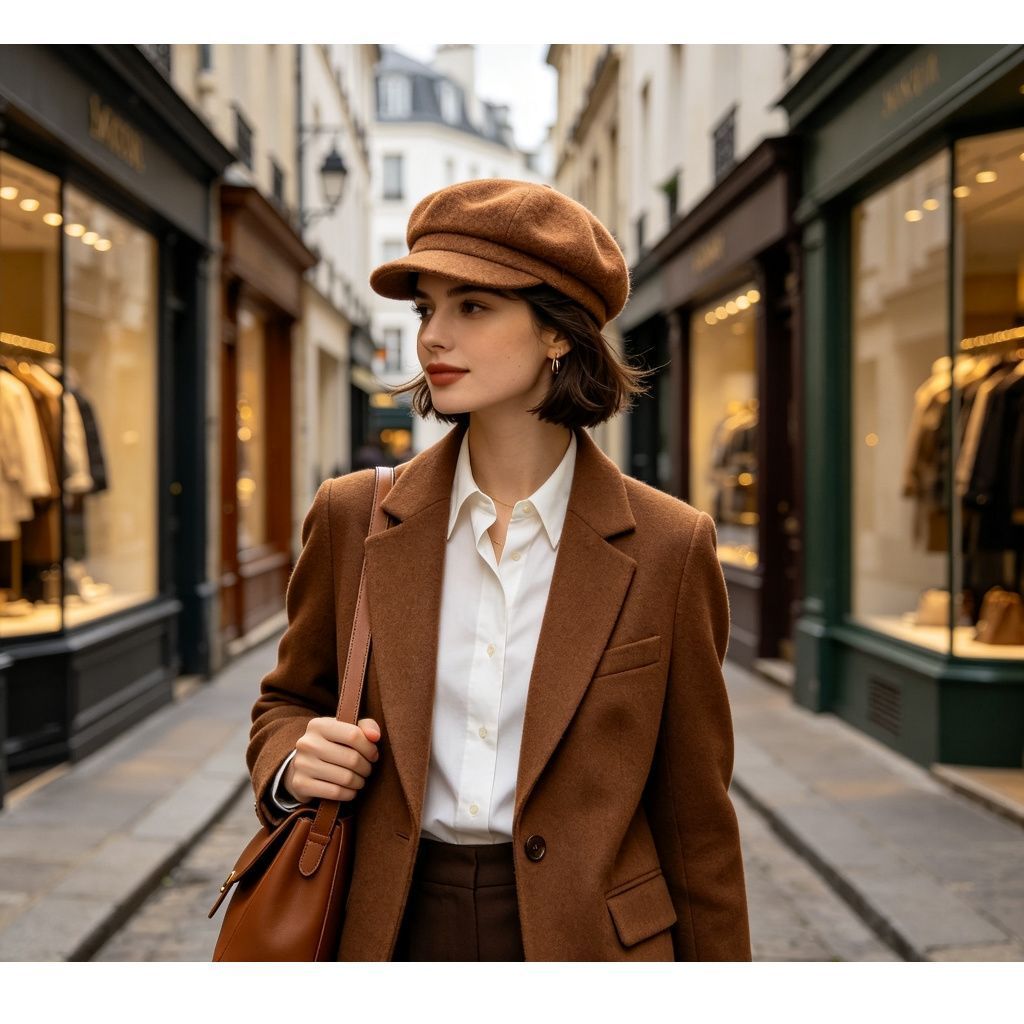 Button Detail Retro Beret, Adjustable 56‑58cm, Christmas & Halloween Party Costume Head Accessory, Elegant Vintage Painter Hat, Women Holiday Gifting Option