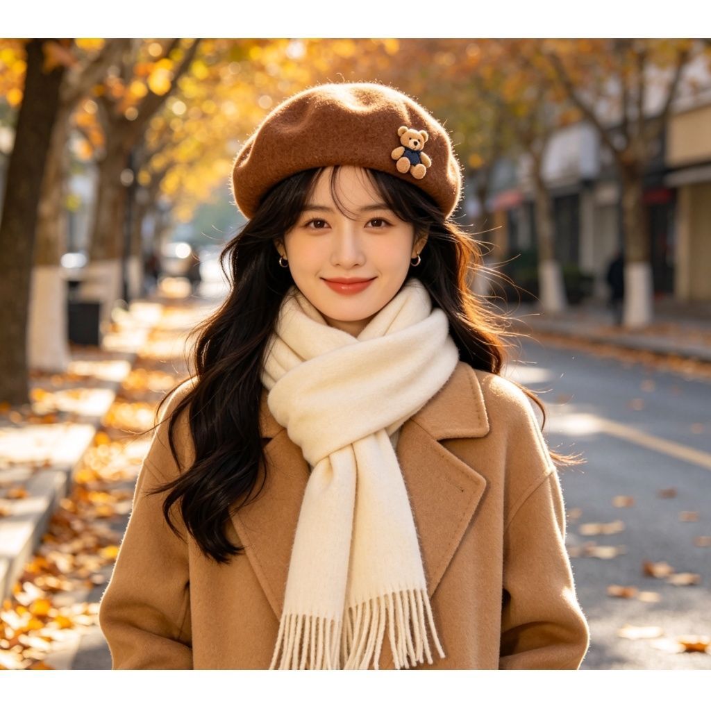 Button Detail Retro Beret, Adjustable 56‑58cm, Christmas & Halloween Party Costume Head Accessory, Elegant Vintage Painter Hat, Women Holiday Gifting Option