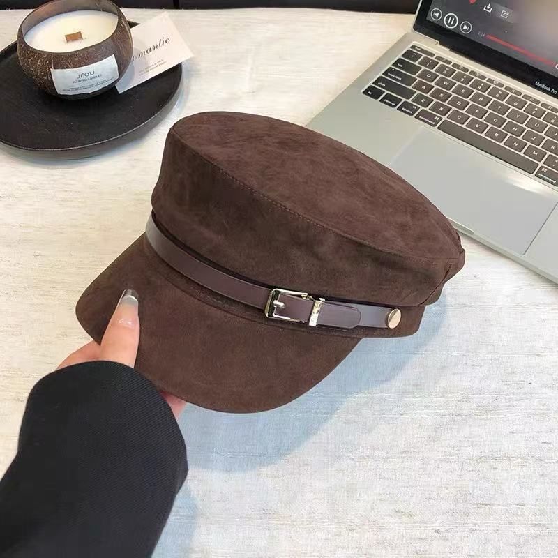 Mini Vintage‑Style Beret Cap, Coffee Tone, Adjustable 56‑58cm, Christmas & Halloween Daily Layering Accessory, Elegant Retro Painter Cap, Festival Present