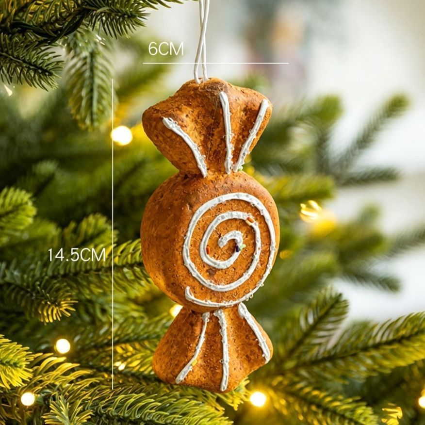 Foam Gingerbread Candy Ornament, Christmas & Halloween Home Window Door Hanging Decoration, Festive Tree Pendant, Nice Holiday Gift for Xmas Scene Layout