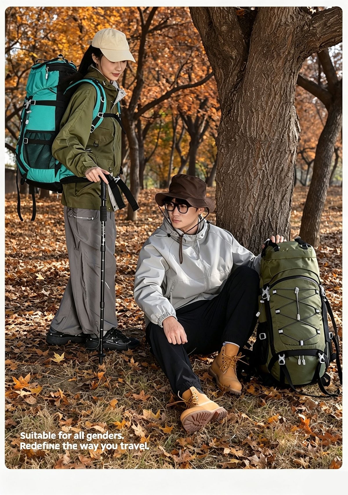Large Capacity Nylon Hiking Backpack 60L Green,Adjustable Rucksack With Rain Cover,Ideal for Camping Trekking Travel,Christmas Halloween Outdoor Enthusiast Gift