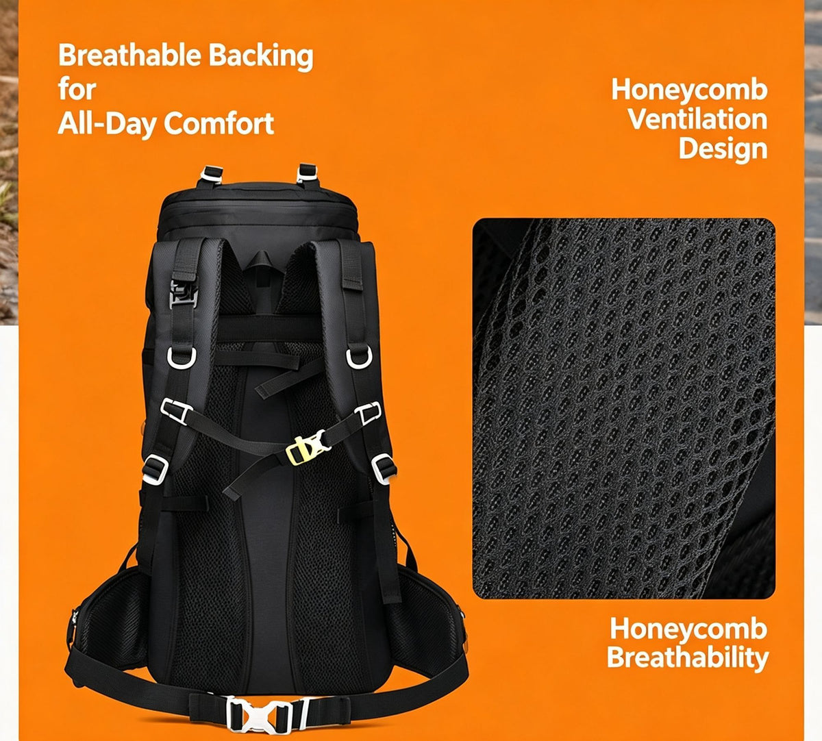 Large Capacity Nylon Hiking Backpack 60L Green,Adjustable Rucksack With Rain Cover,Ideal for Camping Trekking Travel,Christmas Halloween Outdoor Enthusiast Gift