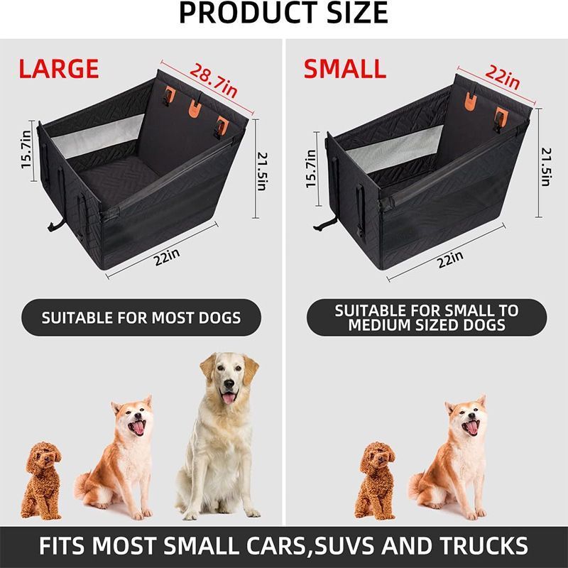 Waterproof Anti-Dirty Dog Car Basket Mat, Hard Reinforced Bottom With Breathable Mesh, Back Single Seat Pet Cushion, Black Large Size, Christmas Halloween Travel Pet Present