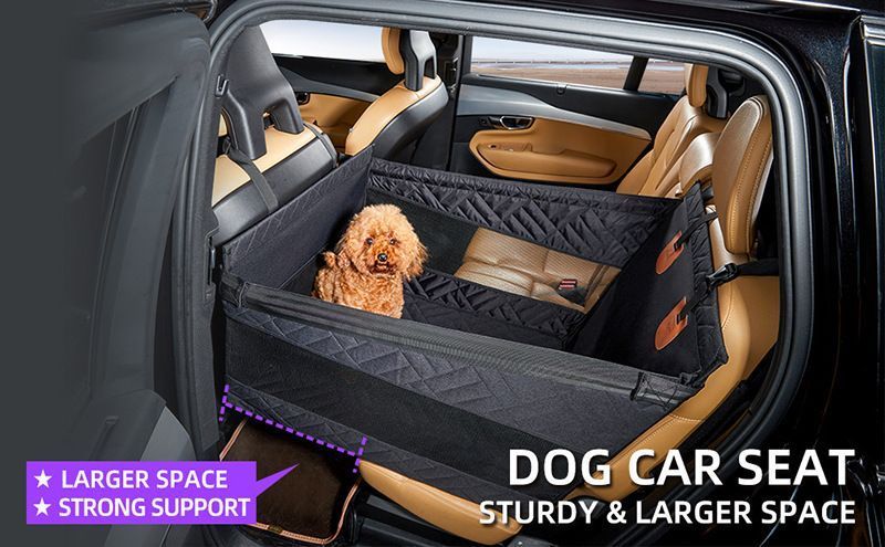 Back Single Seat Pet Car Basket Mat, Hardened Base & Ventilated Mesh Design, Waterproof Stain Proof Dog Seat Cover, Grey Small Size, Christmas Halloween Practical Pet Gift