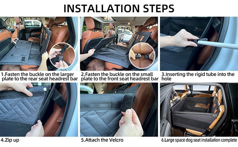 Back Single Seat Pet Car Basket Mat, Hardened Base & Ventilated Mesh Design, Waterproof Stain Proof Dog Seat Cover, Grey Small Size, Christmas Halloween Practical Pet Gift