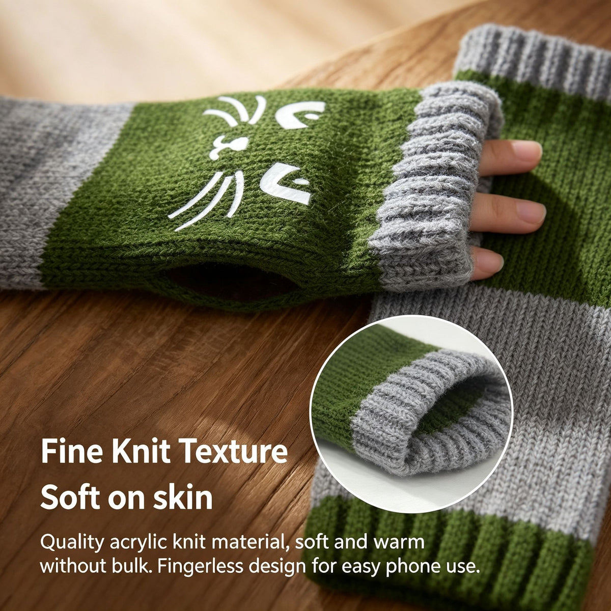 Spliced Fashion Knit Fingerless Gloves Cozy Hand Guard Work‑Use Gear 2 Pcs Heart Pink Pattern Popular Christmas Holiday Gift