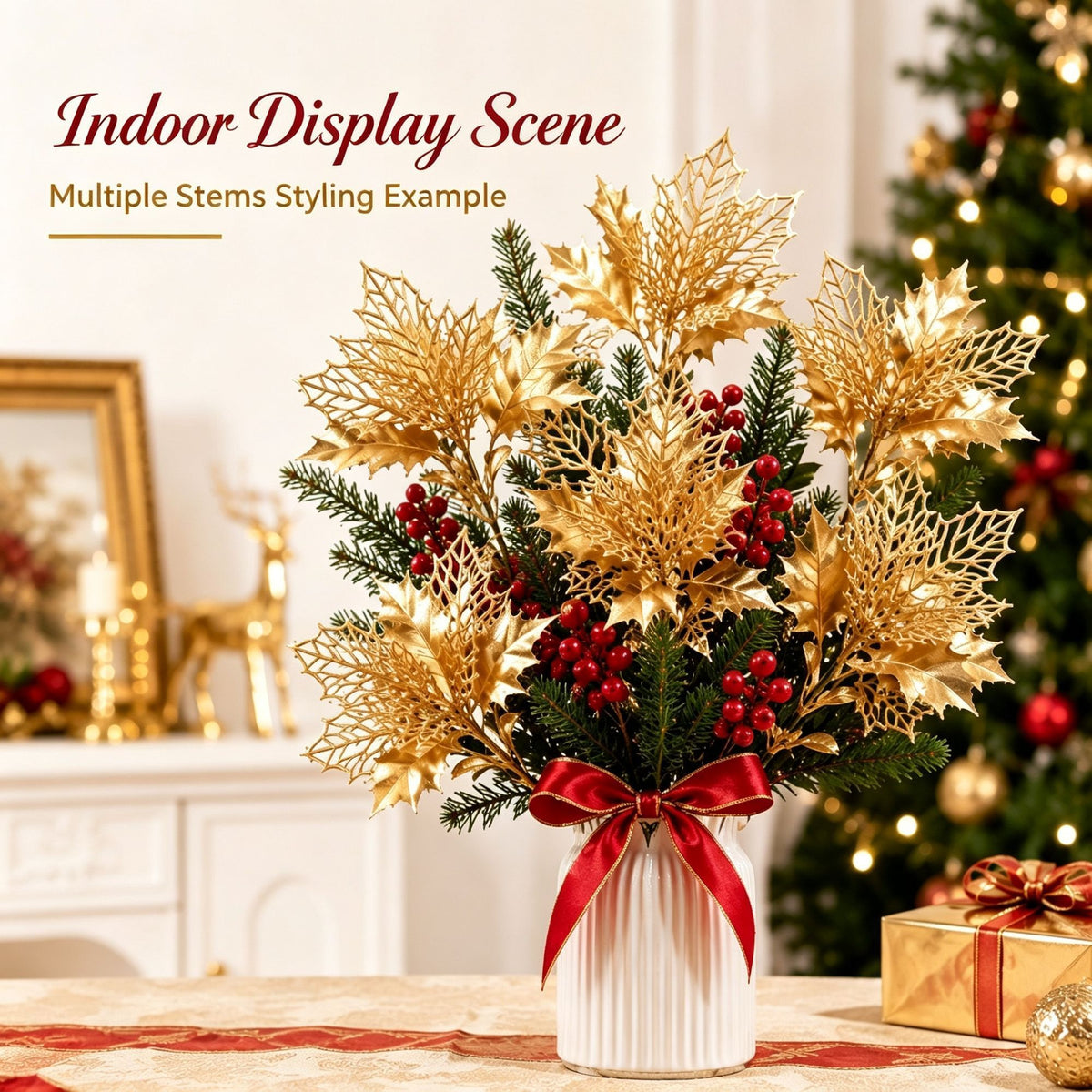 Christmas Artificial Flower Stem DIY Floral Arrangement Supply Home Decor SD30 2 Pcs Great Christmas Present