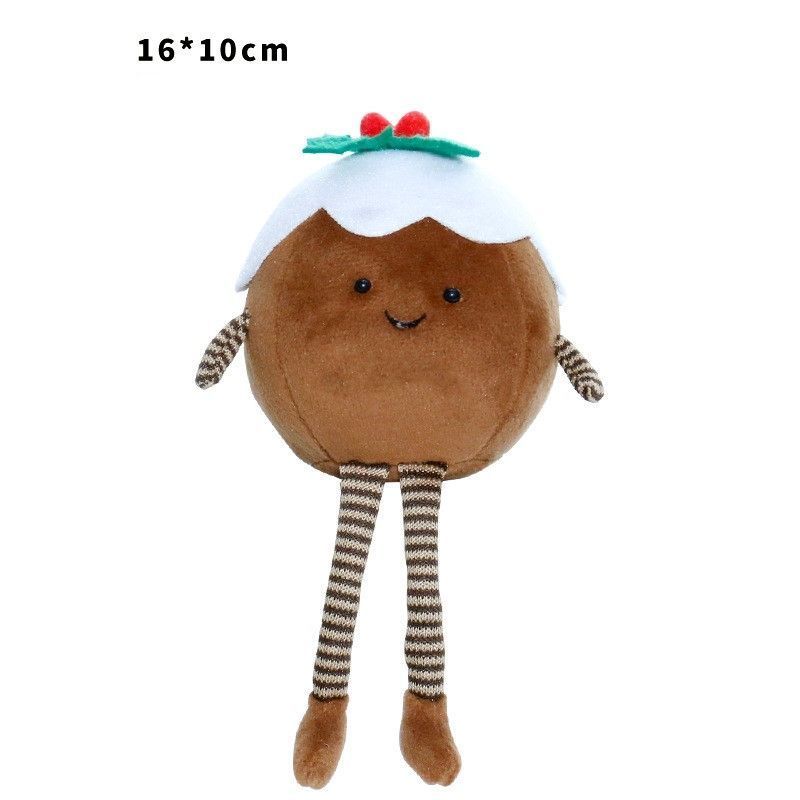 Chocolate Cake Themed Christmas Plush Pendant Cute Doll Ornament Festive Decor Gift Suitable for Christmas Gifting