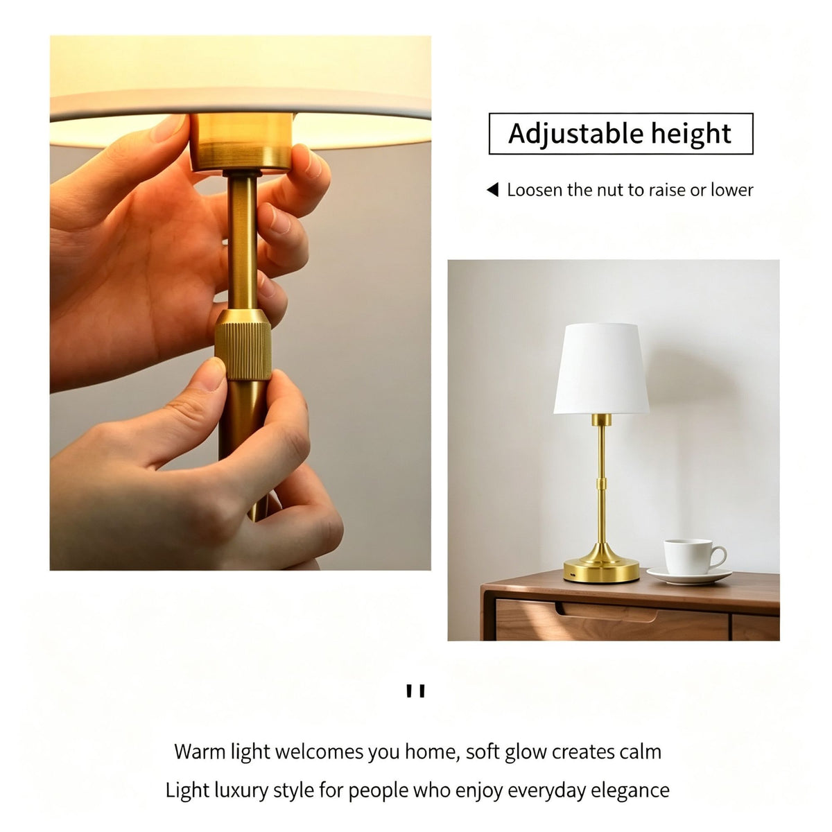 5200mAh Gold D1 Retractable Fabric Lamp | Christmas Premium Decor Gift