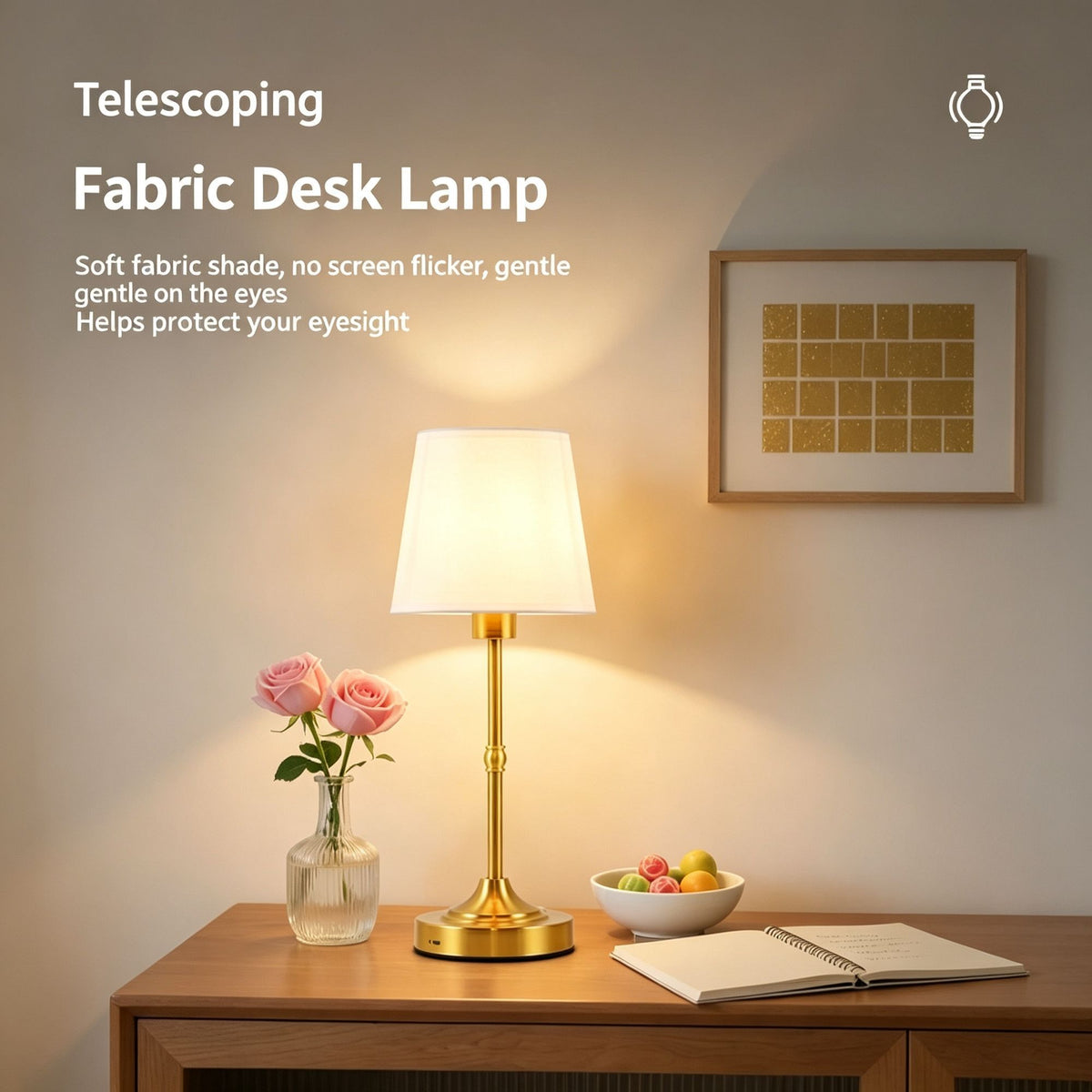 5200mAh Gold D1 Retractable Fabric Lamp | Christmas Premium Decor Gift