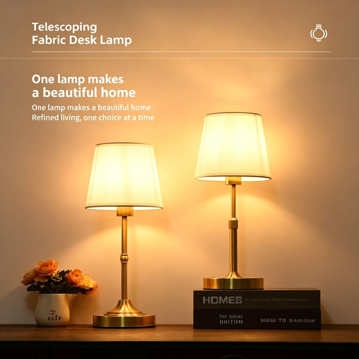 5200mAh Gold D1 Retractable Fabric Lamp | Christmas Premium Decor Gift