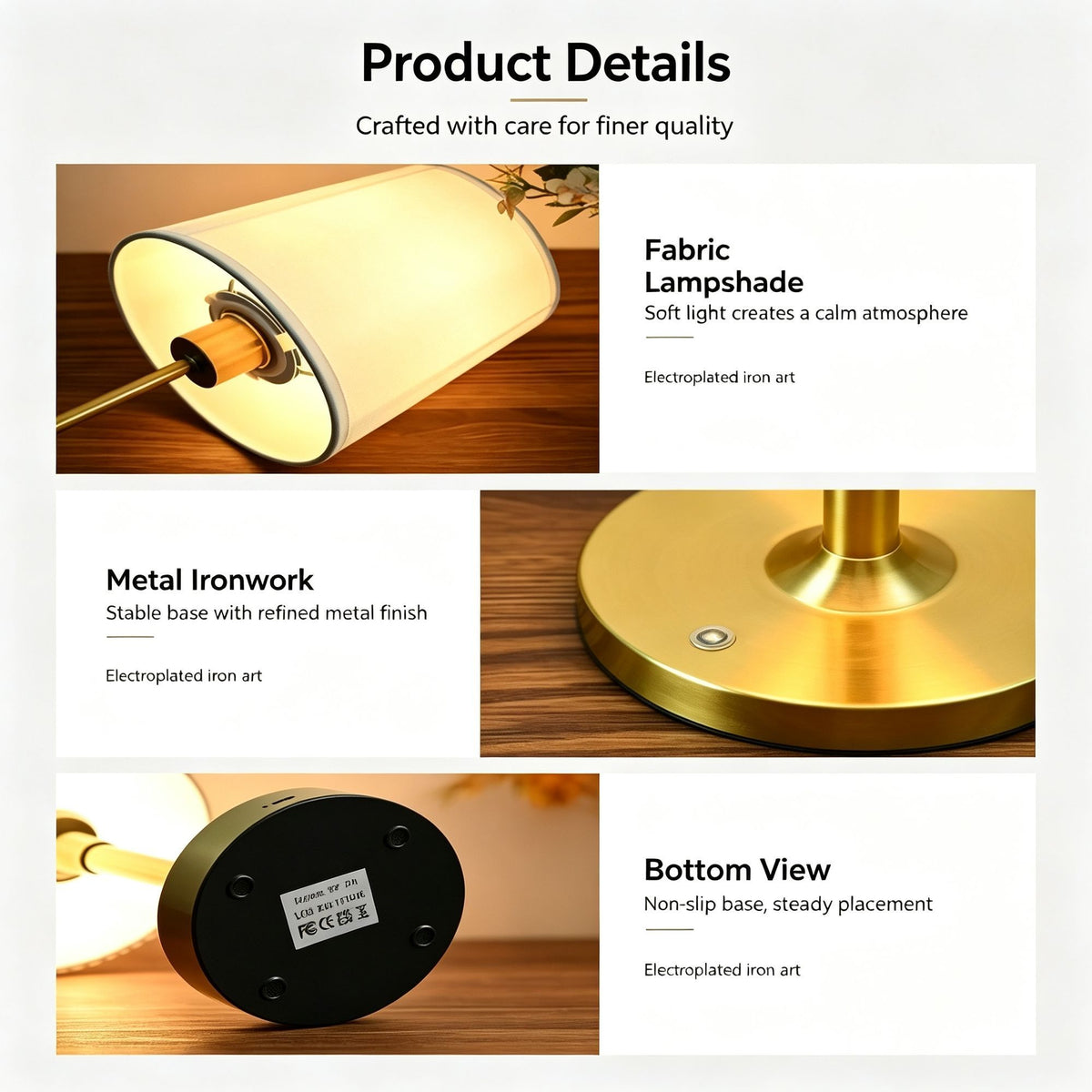 5200mAh Gold D1 Retractable Fabric Lamp | Christmas Premium Decor Gift