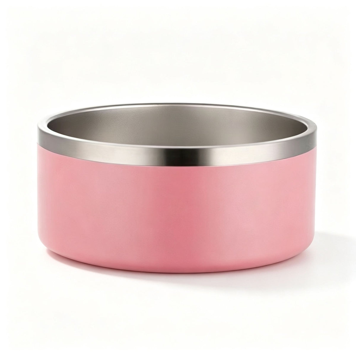 64oz 304 Stainless Steel Cat Dog Bowl | Double Thickened Pet Food Bowl | Non-Slip Base | Pink | for Large Dogs & Multi-Cat | Christmas Cute Large Bowl