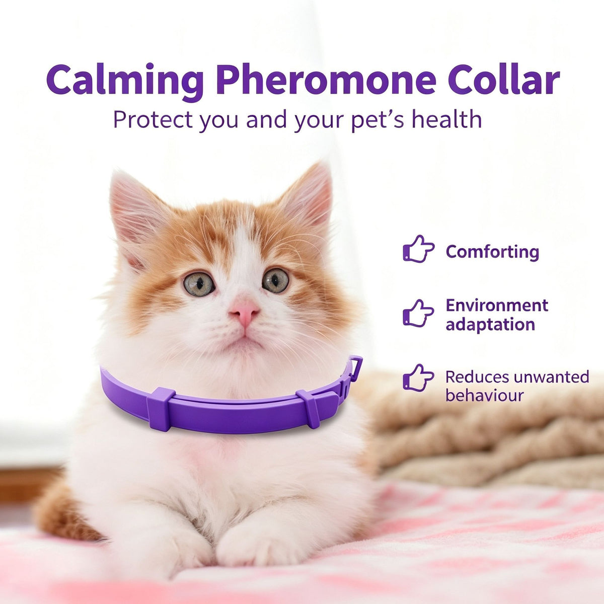 4 Pack Grey Dog Calming Collar 62cm | Christmas Pet Gift | Separation Anxiety Relief Soothing Collar