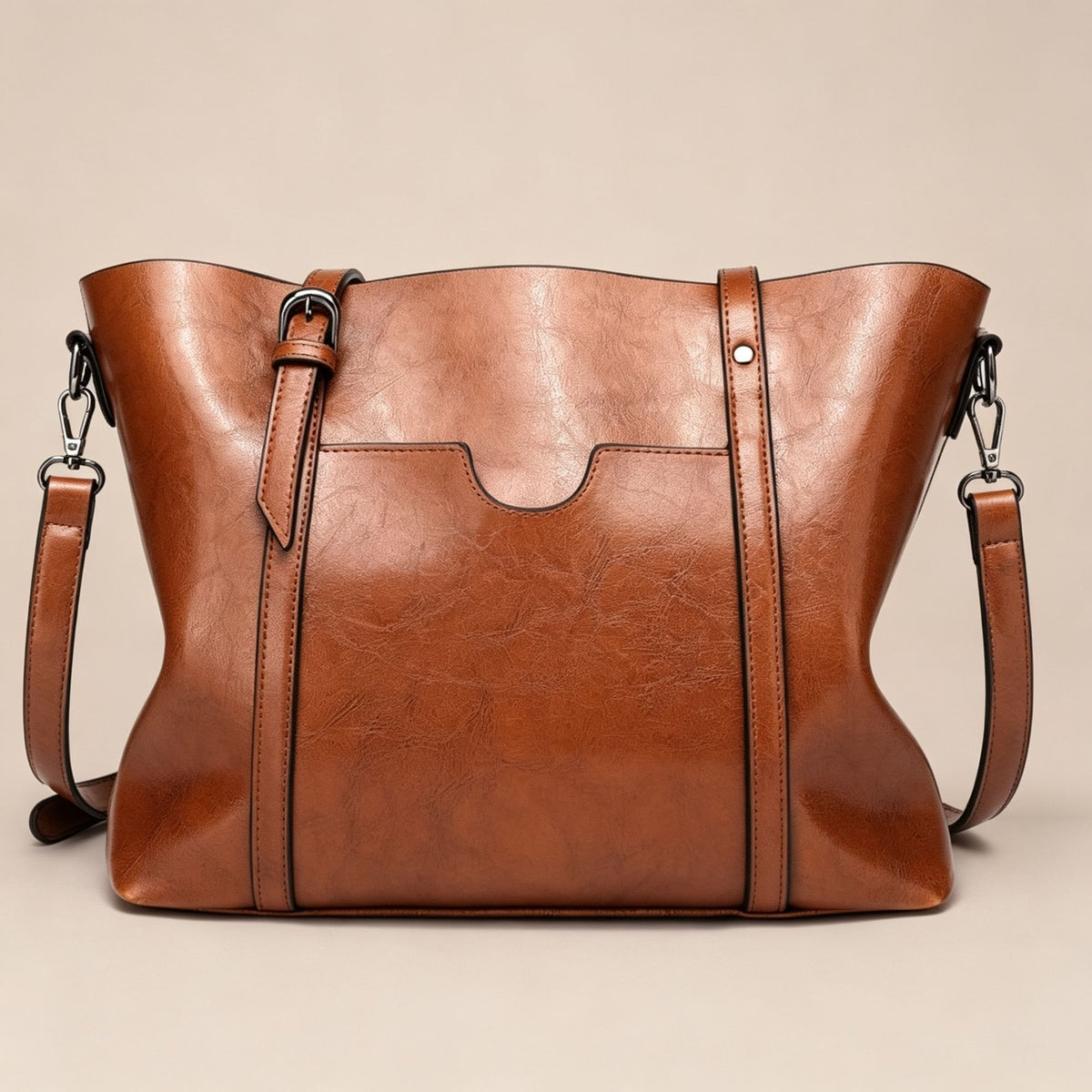 Brown | Retro Textured Women's Tote Bag | Christmas Vintage Style Gift | Large Capacity Leather-look Shoulder Crossbody Bag