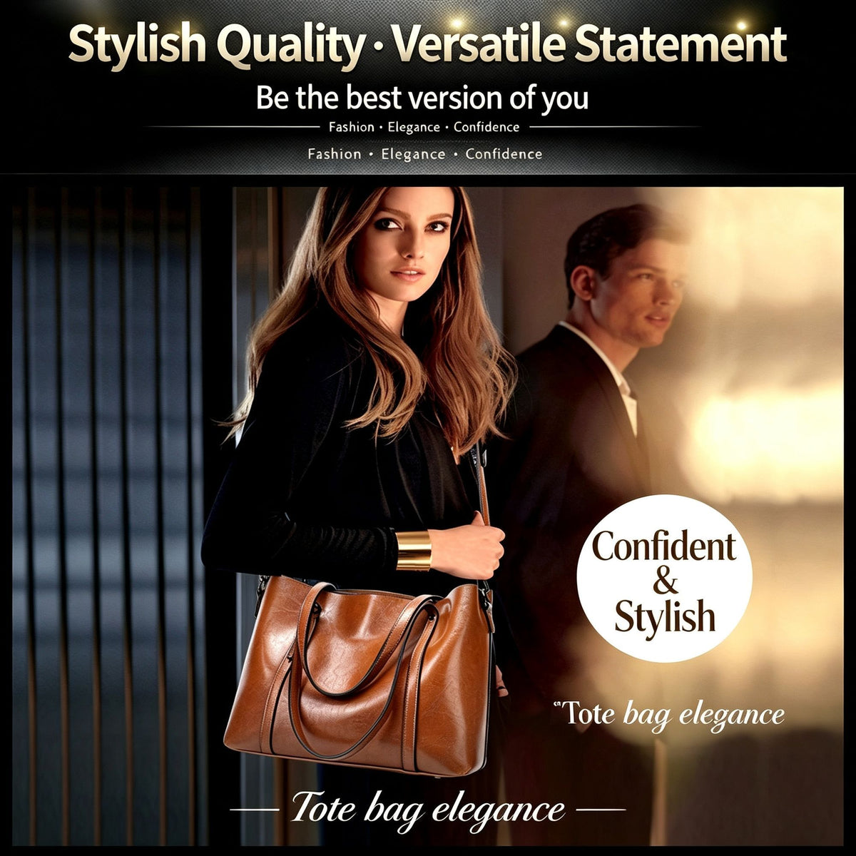 Grey | Sleek Premium Women's Tote Bag | Christmas High-End Commute Gift | Large Capacity Minimalist Shoulder Crossbody Bag