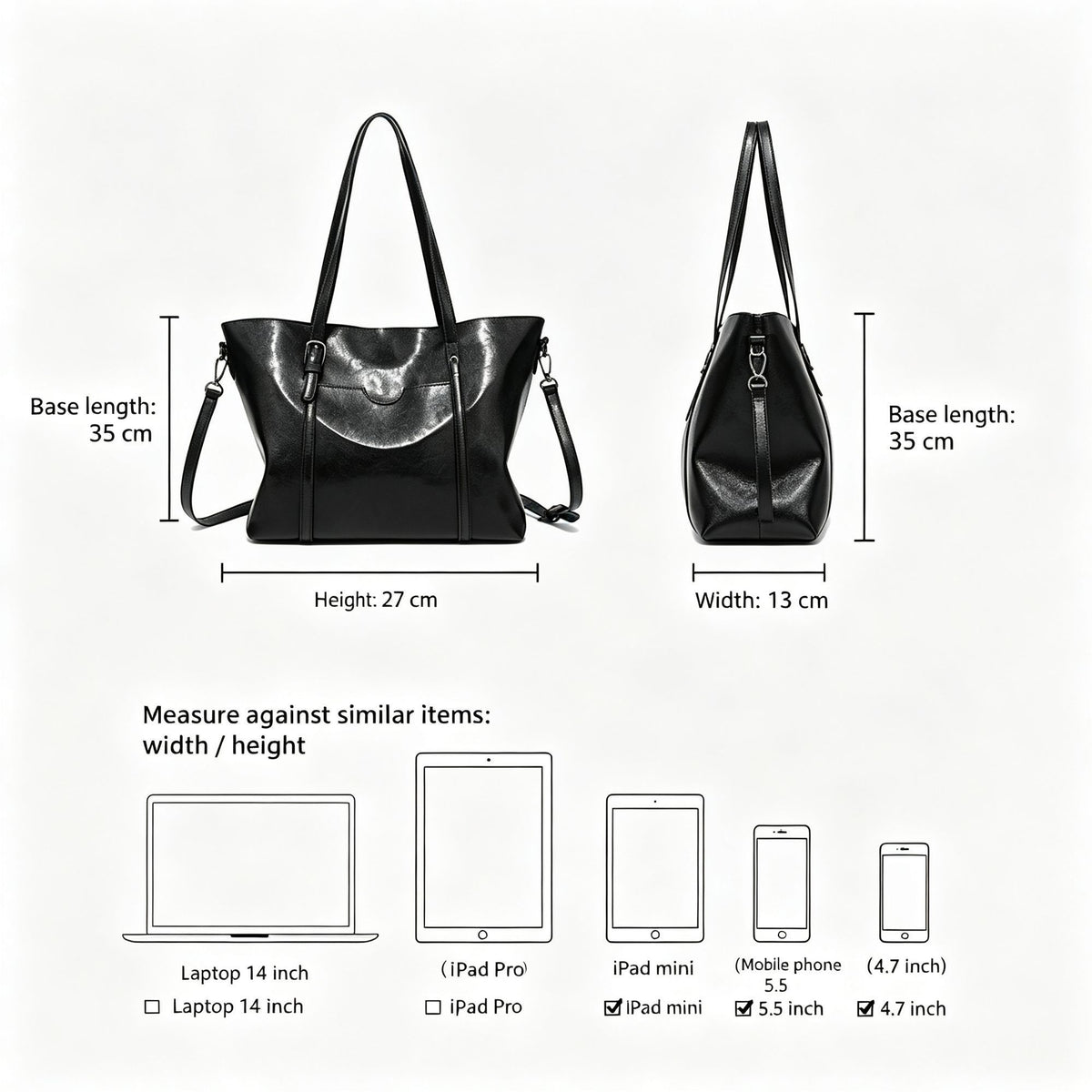 Grey | Sleek Premium Women's Tote Bag | Christmas High-End Commute Gift | Large Capacity Minimalist Shoulder Crossbody Bag