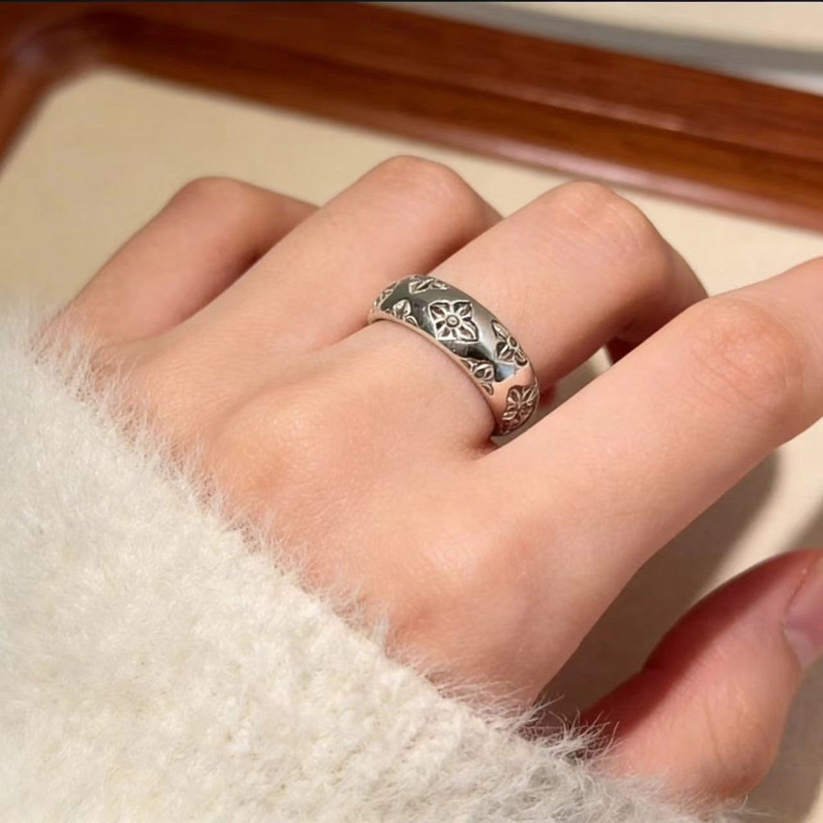 JZ1294 Ins Style Edgy | Vintage Silver Ins Fashion Ring | Christmas Trendy Street Gift | Tarnish Resistant Adjustable Ins Style Cool Women's Fashion Ring